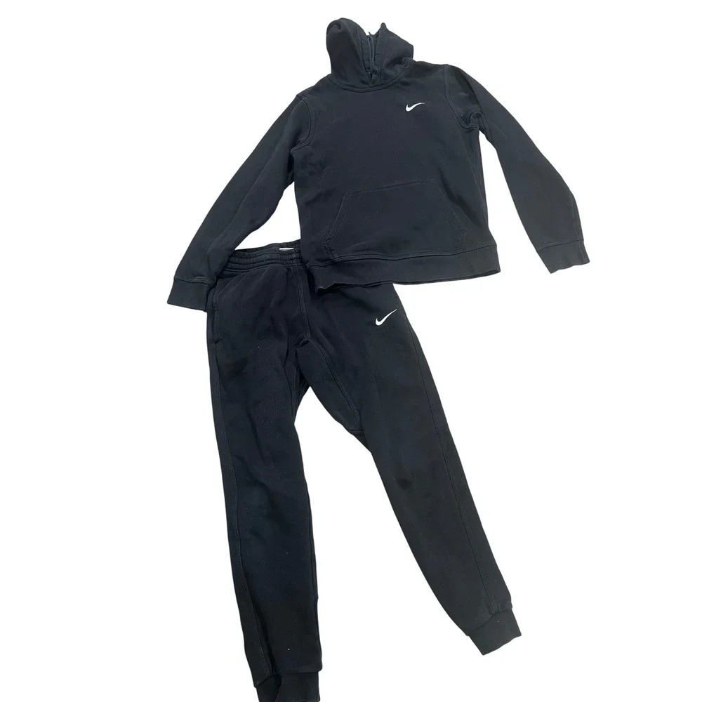 Nike Tracksuit Set Womens Hoodie Joggers Black Sz S Petite Activewear Sweatsuit